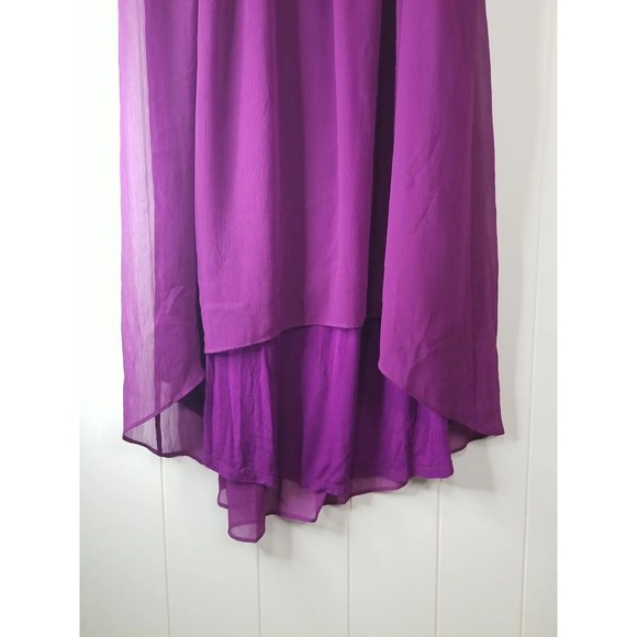 White House Black Market Dress Womens Size 6 Purple Chiffon Sleeveles Summer - Picture 6 of 11